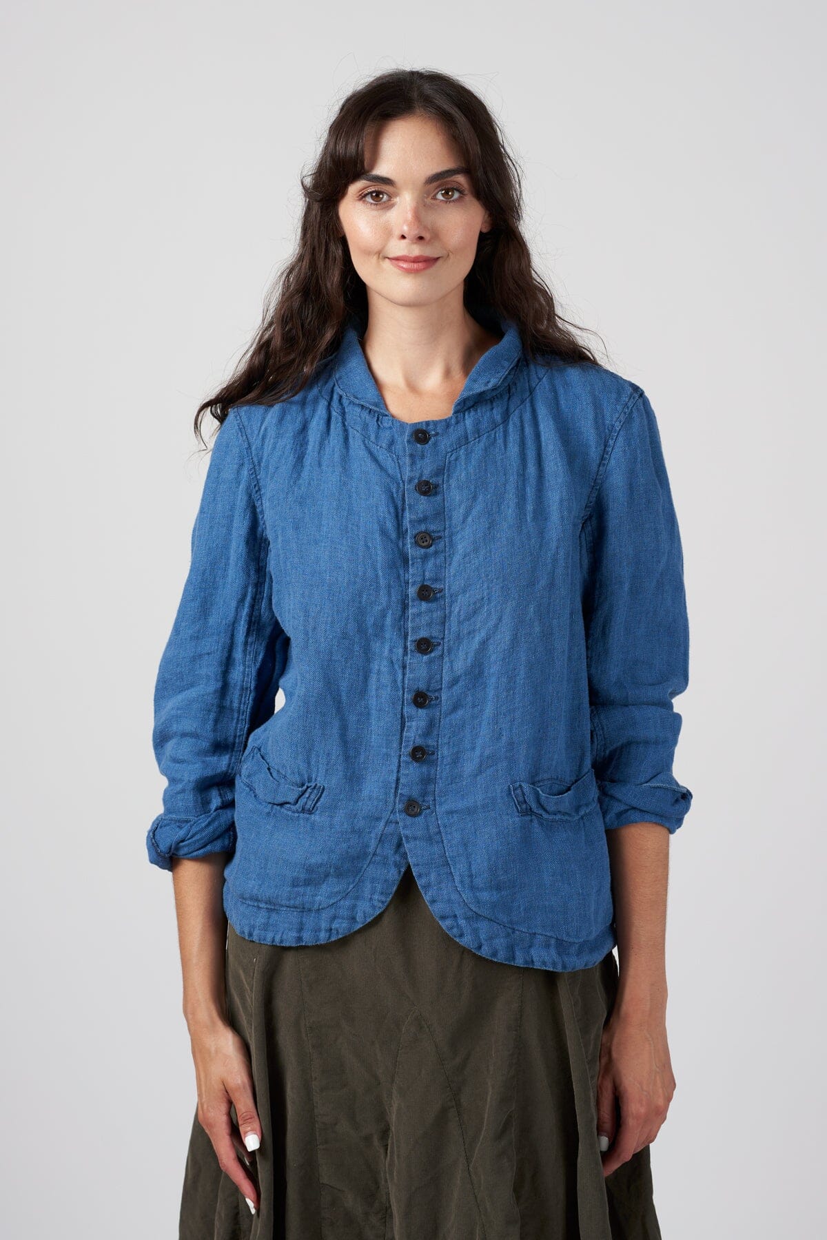 Dree Jacket - Indigo Linen Twill A25 - Indigo Linen CP Shades 