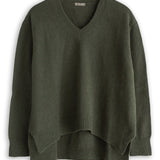 Hi-Lo V-Neck Wool Sweater - Fall 24 A80 - Fall Cashmere CP Shades 52320