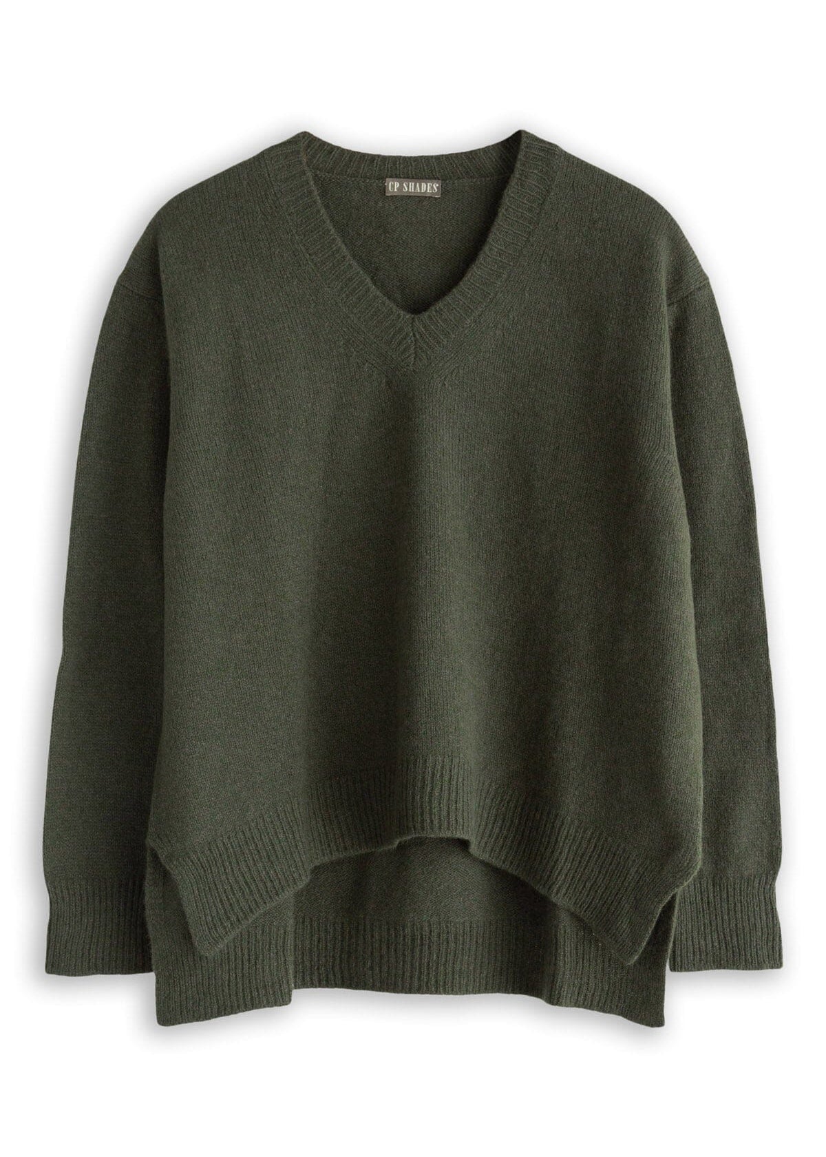 Hi-Lo V-Neck Wool Sweater - Fall 24 A80 - Fall Cashmere CP Shades 52320