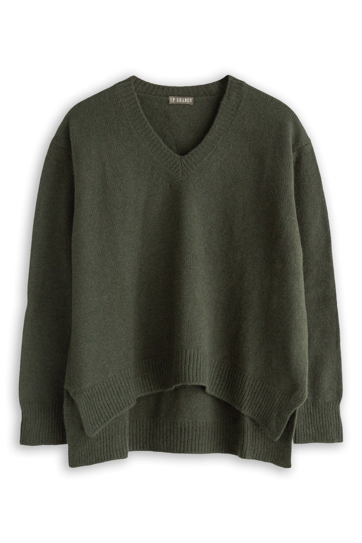 Hi-Lo V-Neck Wool Sweater - Fall 24 A80 - Fall Cashmere CP Shades 52320