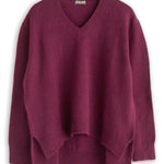 Hi-Lo V-Neck Wool Sweater - Fall 24 A80 - Fall Cashmere CP Shades 52309