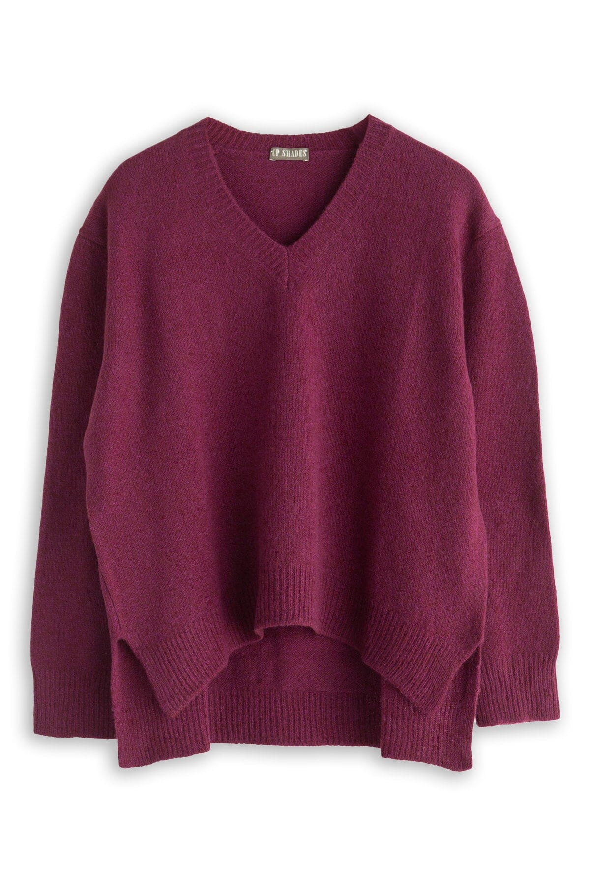 Hi-Lo V-Neck Wool Sweater - Fall 24 A80 - Fall Cashmere CP Shades 52309