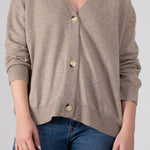 Lightweight Cardigan Sweater S30 - Spring Cashmere CP Shades natural dark