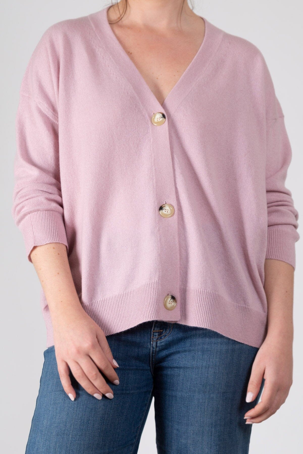 Lightweight Cardigan Sweater S30 - Spring Cashmere CP Shades mauve