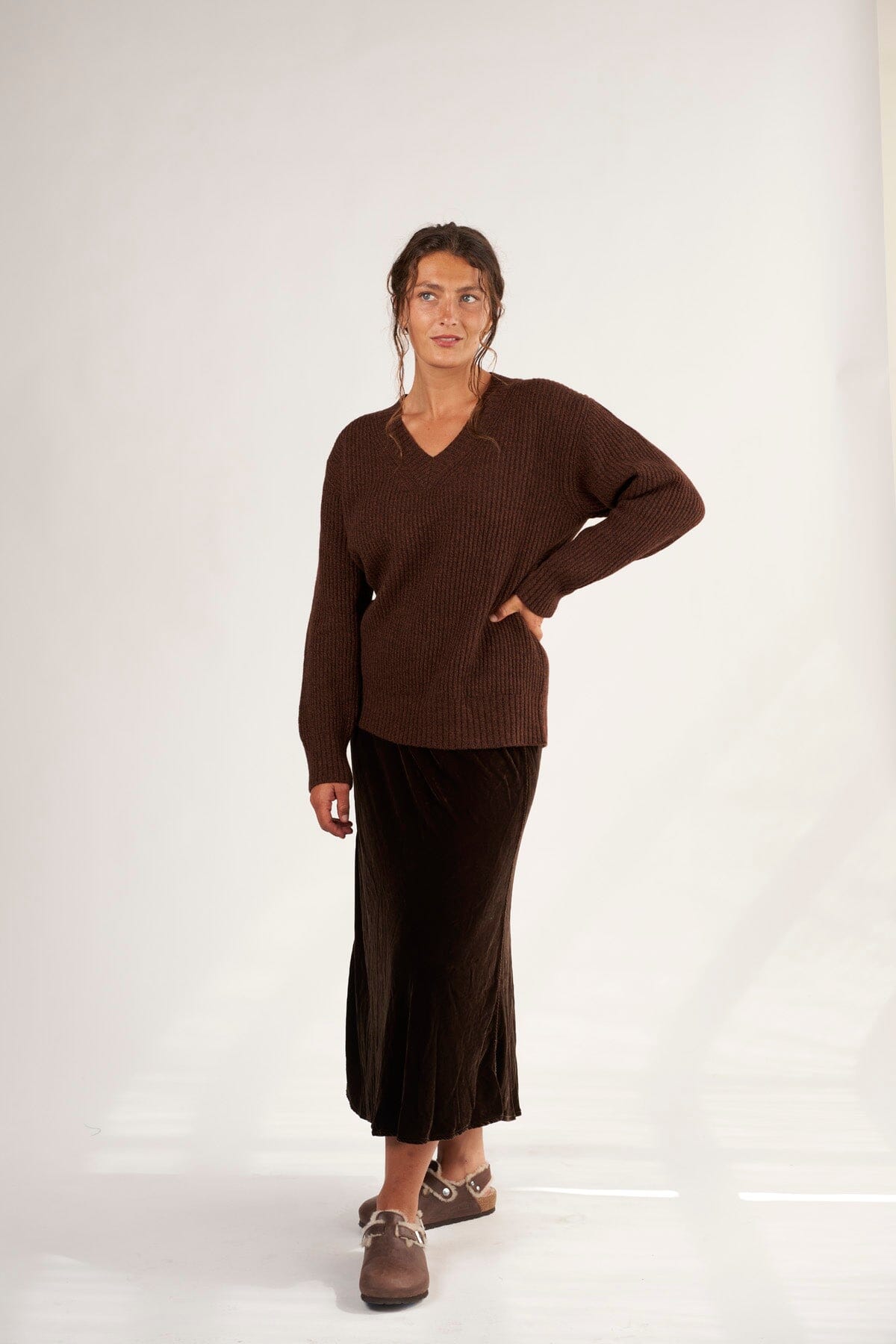 Rib V-Neck Sweater A70 - Fall Cashmere CP Shades 