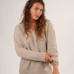 Rib V-Neck Sweater A80 - Fall Cashmere CP Shades Driftwood