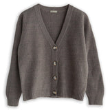 Vela Rib Cardigan Sweater - Fall 24 A80 - Fall Cashmere CP Shades Loden/Tone