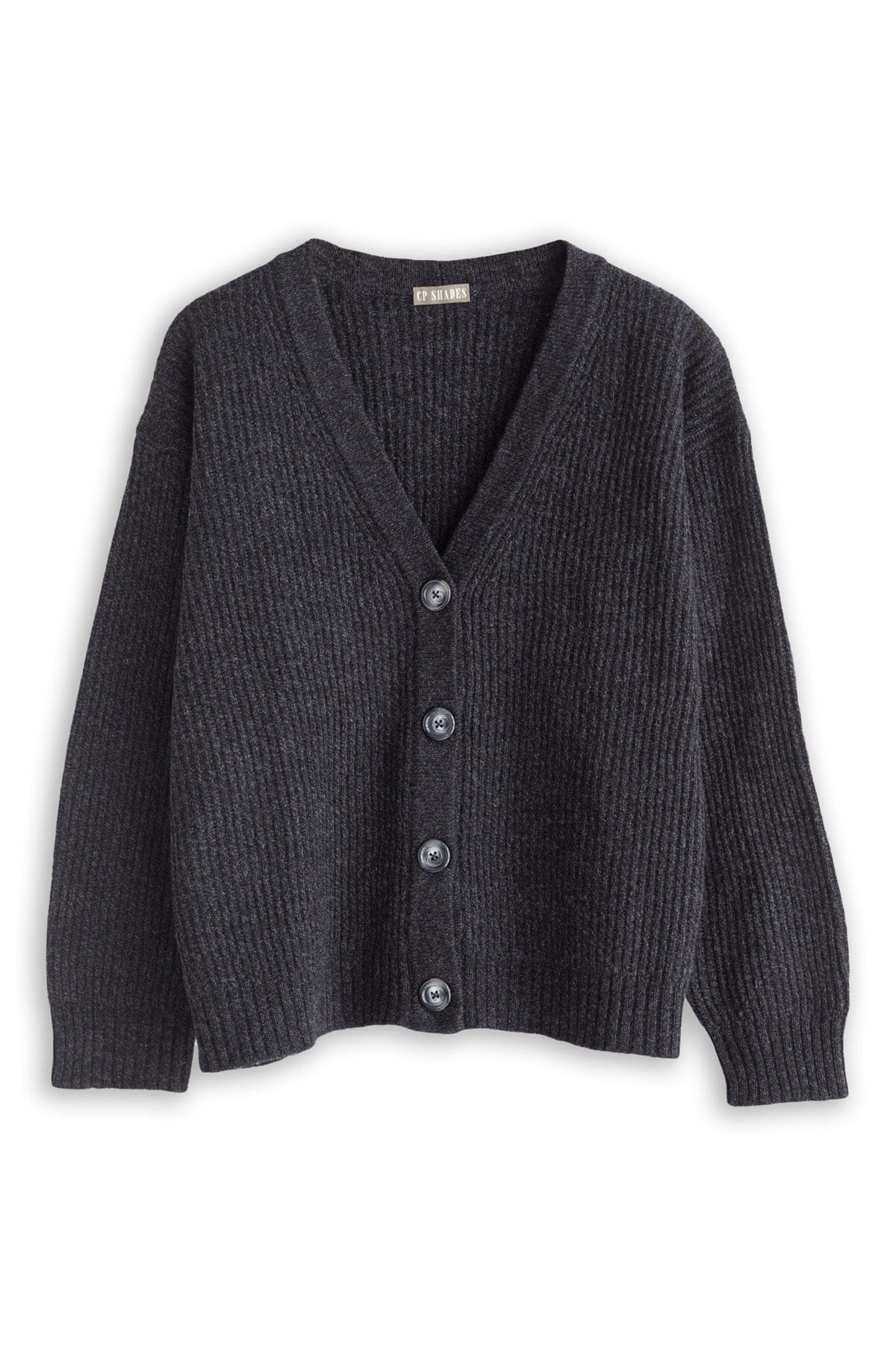 Vela Rib Cardigan Sweater - Fall 24 A80 - Fall Cashmere CP Shades Lemano/Nero