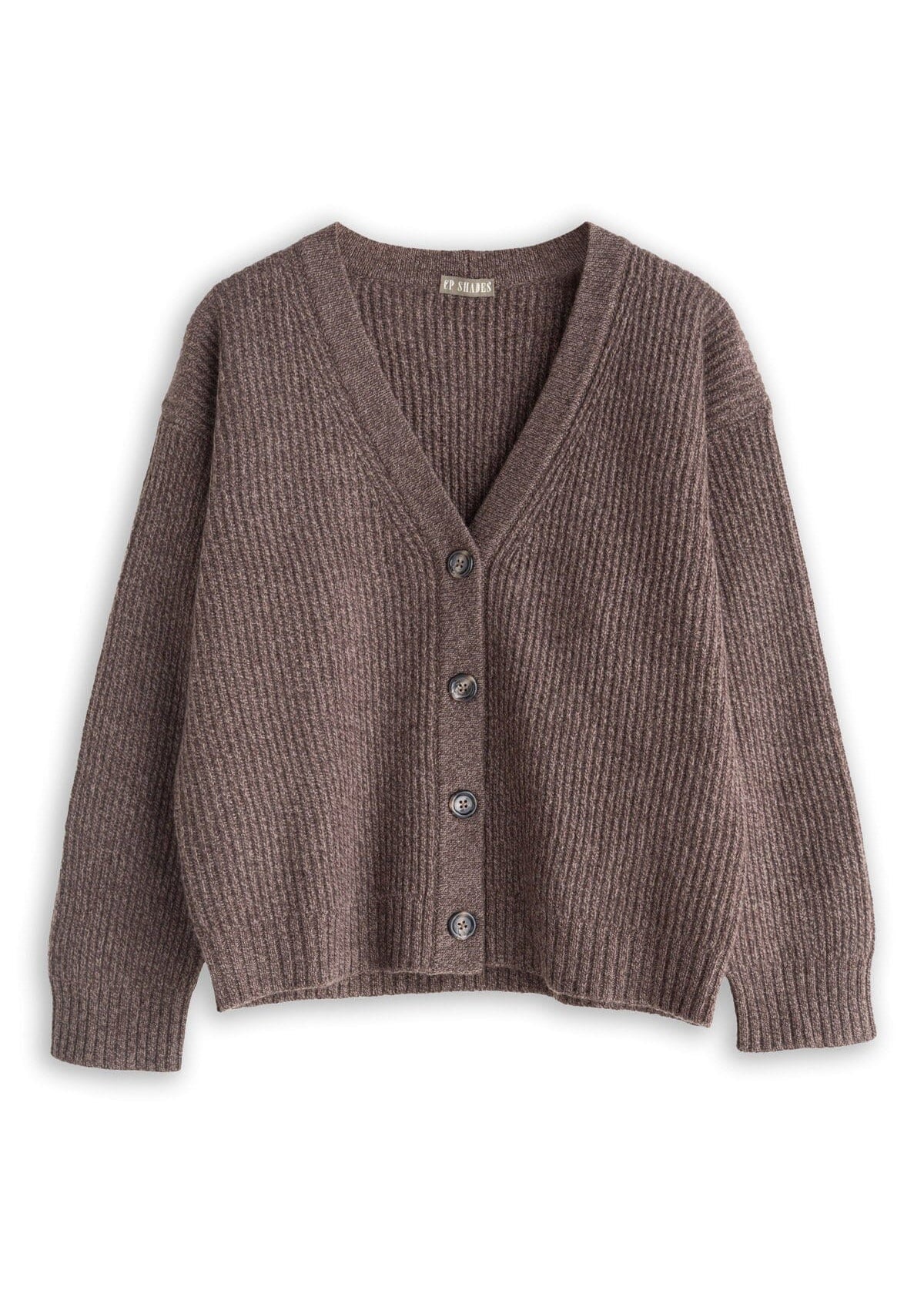 Vela Rib Cardigan Sweater - Fall 24 A80 - Fall Cashmere CP Shades Alabama/Marrone