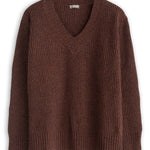 Vela Rib Deep V-Neck Sweater - Fall 24 A80 - Fall Cashmere CP Shades Orzo/Ebano