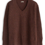 Vela Rib Deep V-Neck Sweater - Fall 24 A80 - Fall Cashmere CP Shades Orzo/Ebano