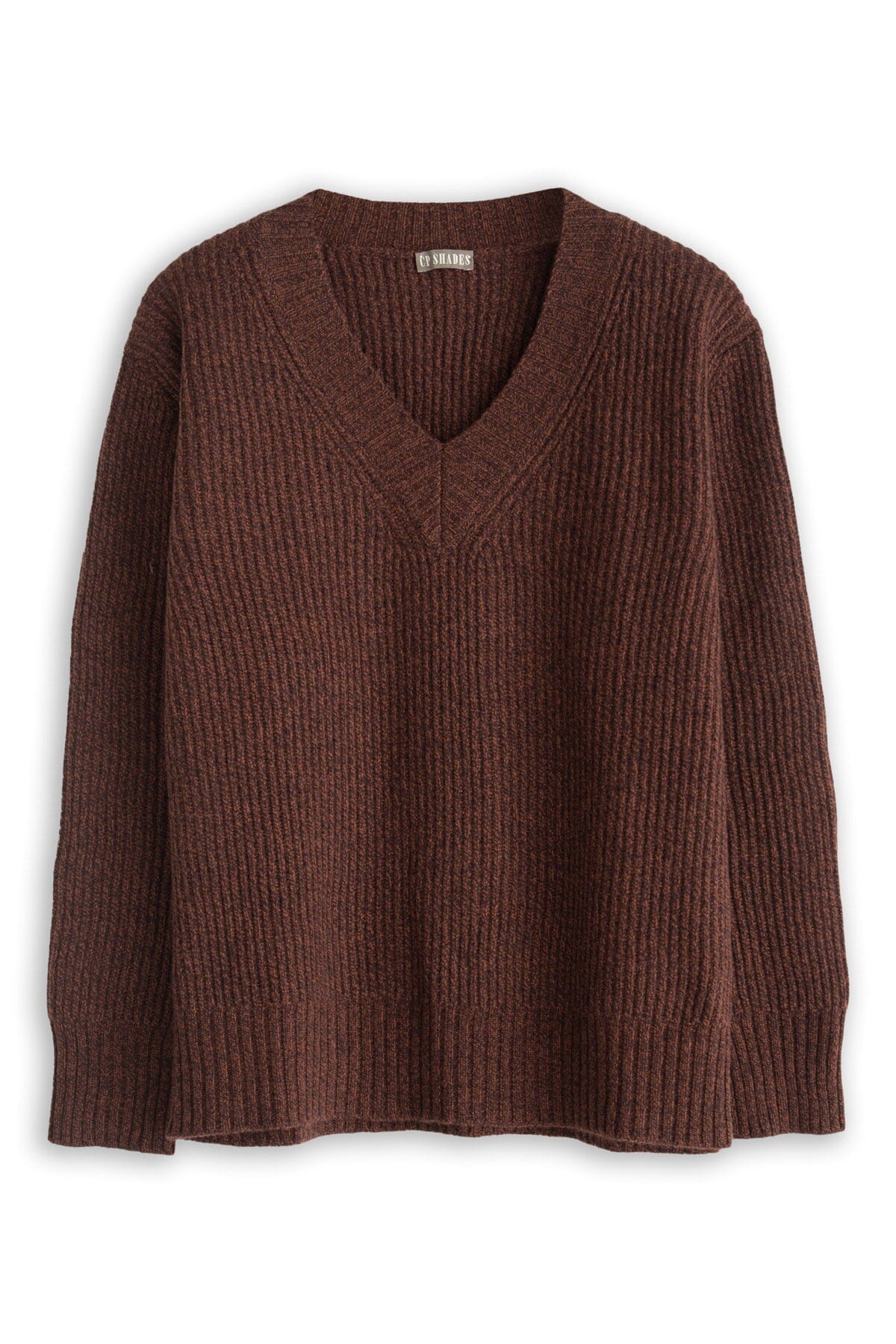 Vela Rib Deep V-Neck Sweater - Fall 24 A80 - Fall Cashmere CP Shades Orzo/Ebano