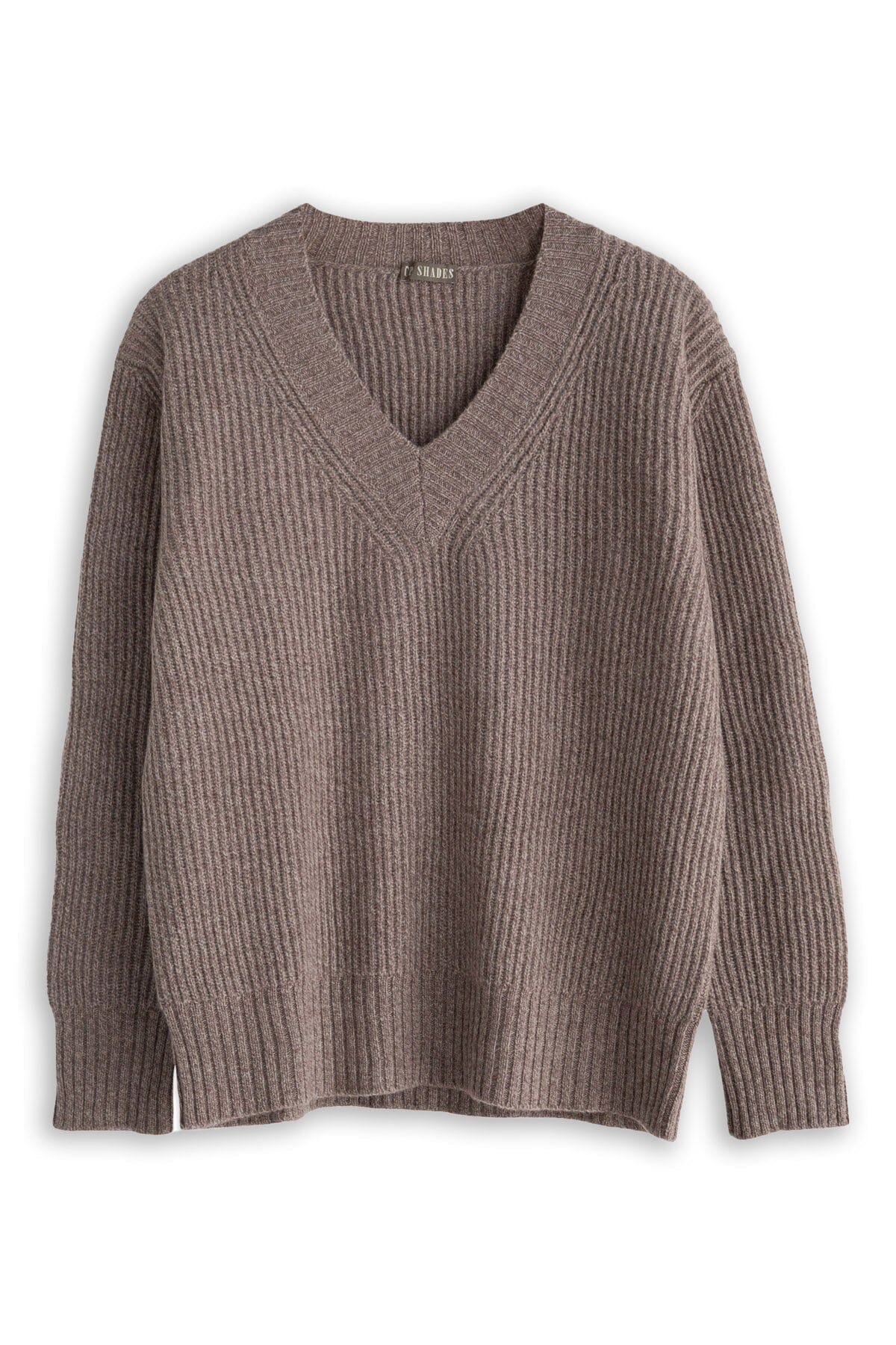 Vela Rib Deep V-Neck Sweater - Fall 24 A80 - Fall Cashmere CP Shades Alabama/Michigan